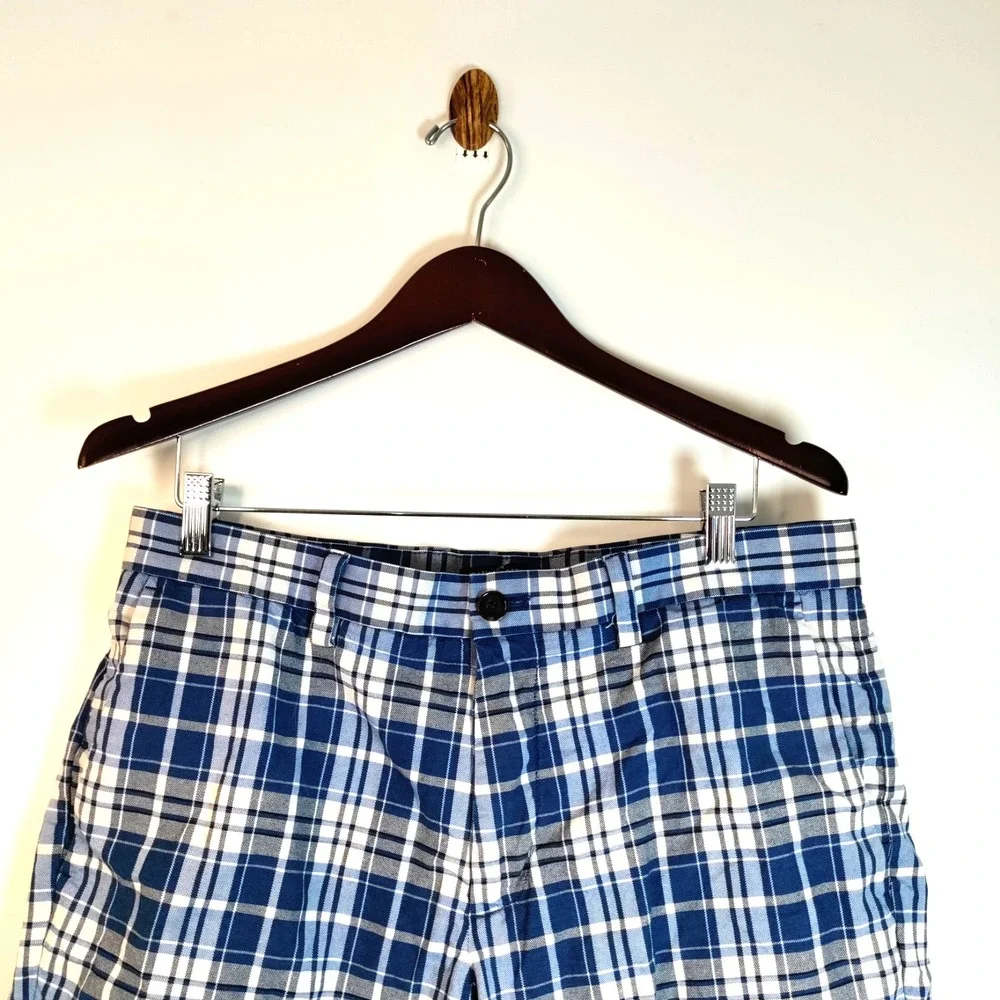 Banana Republic‎ Blue Plaid Preppy Athletic Golf Resort Beach Boho Shorts Men 32